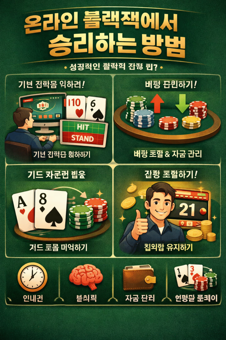 온라인 블랙잭에서 승리하는 방법: 확률을 이해하고 전략으로 우위를 점하라