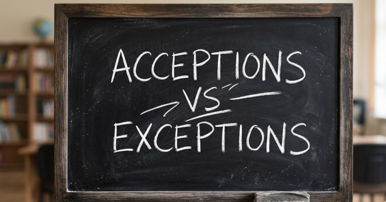 Acception vs Exception